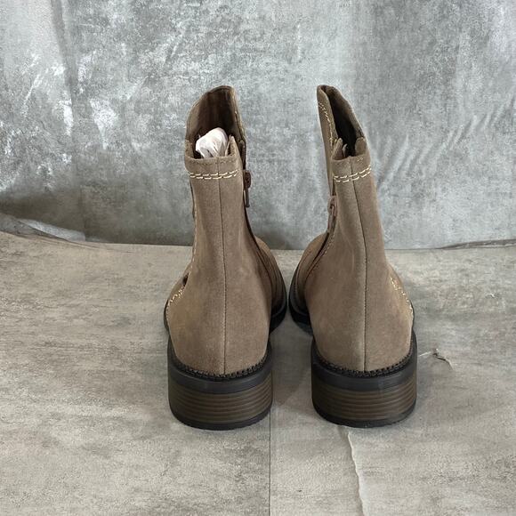 CLARKS COLLECTION Women's Pebble Suede Maye Zip Block-Heel Booties SZ 8.5 - Picture 4 of 10